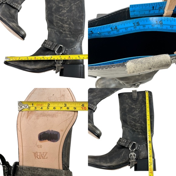 Zara Leather Boots with Rivets-Limited Edition Women's Size 39/US 8 - Picture 14 of 16